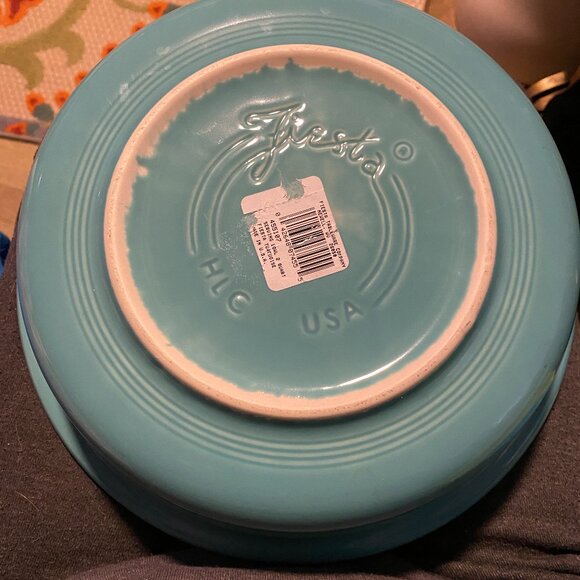 POST 1986 - RETIRED TURQUOISE COLOR FIESTA 2 QUART EXTRA LARGE SERVING BOWL NEW - Picture 6 of 6